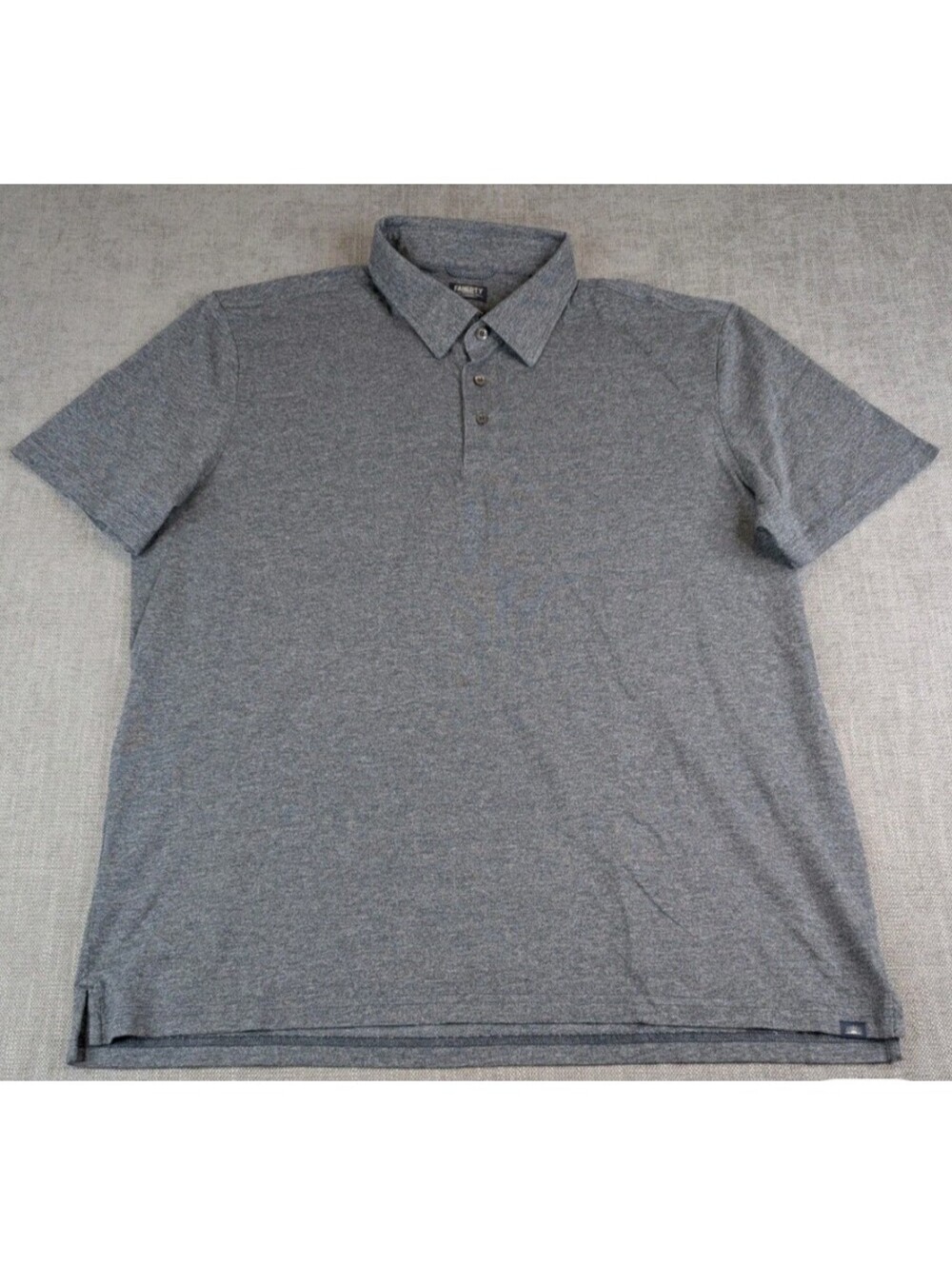 Faherty Reserve The Movement Polo Heathered Dark Gray Short Sleeve Shirt XL Pima